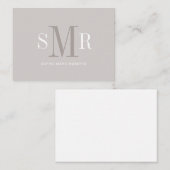 Moderne drieletterige monogram initialen notitiekaartje (Voorkant / Achterkant)
