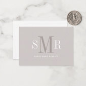 Moderne drieletterige monogram initialen notitiekaartje (Voorkant / Achterkant in situ)