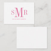 Moderne drieletterige monogram initialen notitiekaartje (Voorkant / Achterkant)