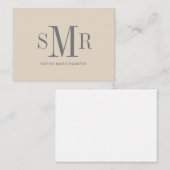 Moderne drieletterige monogram initialen notitiekaartje (Voorkant / Achterkant)