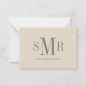 Moderne drieletterige monogram initialen notitiekaartje (Voorkant)