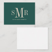 Moderne drieletterige monogram initialen notitiekaartje (Voorkant / Achterkant)