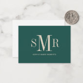 Moderne drieletterige monogram initialen notitiekaartje (Voorkant / Achterkant in situ)