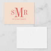 Moderne drieletterige monogram initialen notitiekaartje (Voorkant / Achterkant)