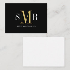 Moderne drieletterige monogram initialen notitiekaartje