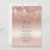 Moderne drifering Roos Gold Baby shower Kaart (Voorkant)