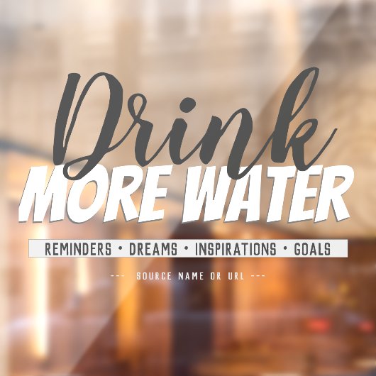 Moderne Drink Meer waterherinneringen Venster Clin Raamsticker (Vel 2)