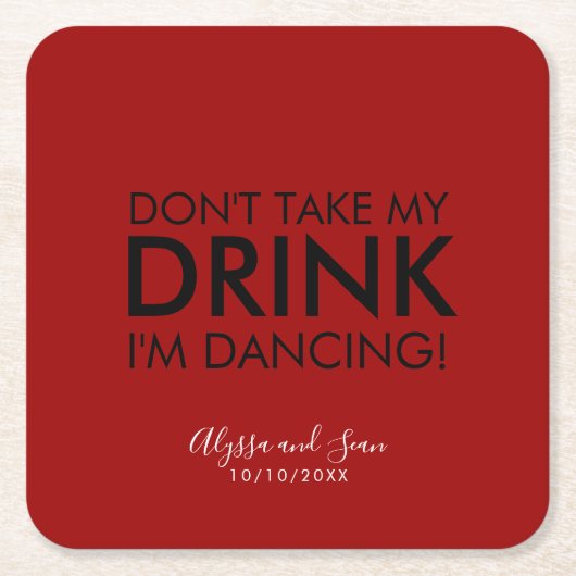 Moderne Drink neemt mijn Onderzetter op vierkant p (Voorkant)