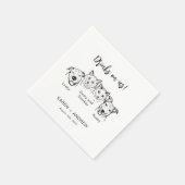 Moderne Drink op mij 4 huisdieren Hond bruiloft se Servet (Hoek)