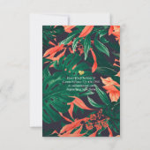 Moderne Drink voor bruiloft en Tropische bloemen z Kaart (Achterkant)