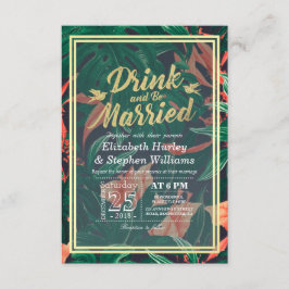 Moderne Drink voor bruiloft en Tropische bloemen z Kaart