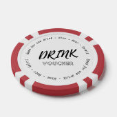 Moderne Drink Voucher Naam Datum Trouwen Poker Chips (Enkel)