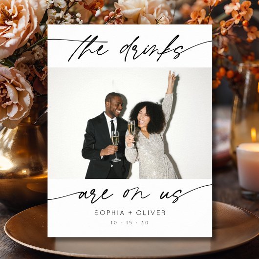 Moderne Drink zijn op ons kalligrafie script foto Poster