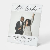 Moderne Drink zijn op ons kalligrafie script foto Reclamebord Met Voetstuk (Voorkant)