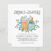 Moderne Drinken en luiers bier Baby shower (Voorkant / Achterkant)