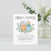 Moderne Drinken en luiers bier Baby shower (Staand voorkant)