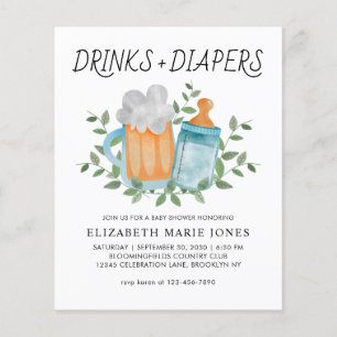 Moderne Drinken en luiers bier Baby shower
