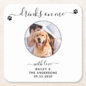 Moderne Drinken op foto's op me Pet Dog Wedding Kartonnen Onderzetters (Voorkant)