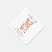 Moderne Drinken op me Franse bulldog Roos bruiloft Servet (Hoek)