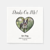 Moderne Drinken op mij Foto Huwelijk Servet (Voorkant)