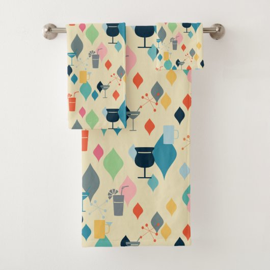 Moderne Drinken uit de midden van de eeuw Bad Handdoek (Insitu)