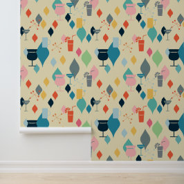 Moderne Drinken uit de midden van de eeuw Behang