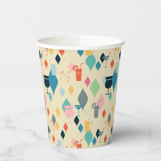 Moderne Drinken uit de midden van de eeuw Papieren Bekers (Links)