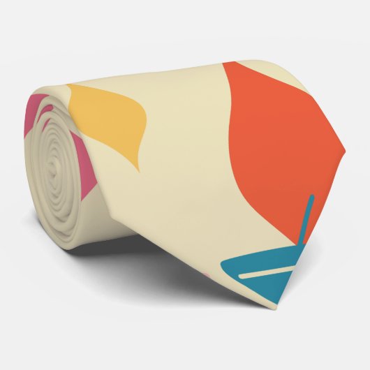 Moderne Drinken uit de midden van de eeuw Stropdas (Opgerold)