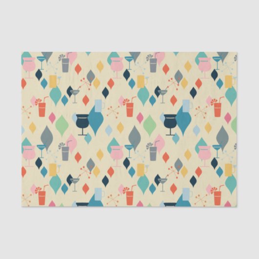 Moderne Drinken uit de midden van de eeuw Tissuepapier (Voorkant)