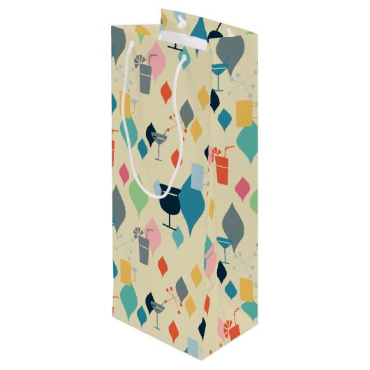 Moderne Drinken uit de midden van de eeuw Wijn Cadeautas (Achterkant Gekanteld)