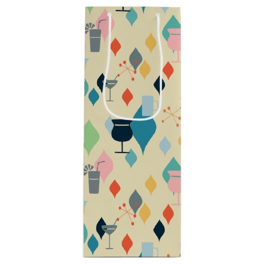 Moderne Drinken uit de midden van de eeuw Wijn Cadeautas (Voorkant)