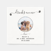 Moderne Drinken van foto's op me hondenweduwschap Servet (Voorkant)