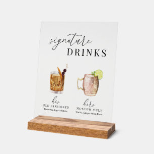 Moderne Drinken voor de ondertekening van Waterver Acryl Bord