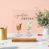 Moderne Drinken voor de ondertekening van Waterver Acryl Bord (Huwelijk)