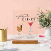 Moderne Drinken voor de ondertekening van Waterver Acryl Bord (Huwelijk)