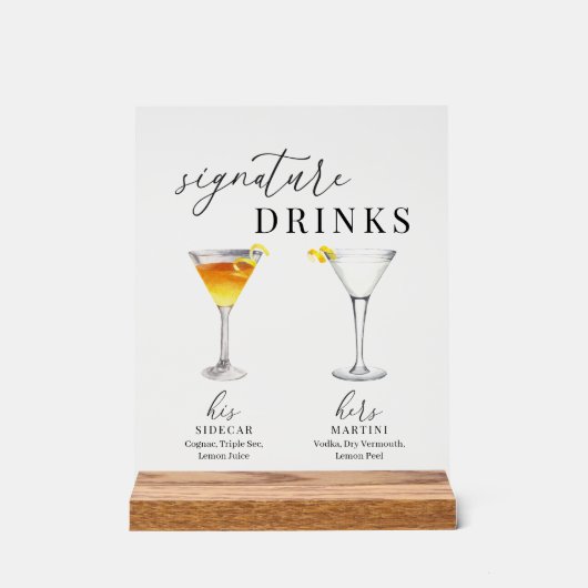 Moderne Drinken voor de ondertekening van Waterver Acryl Bord (Voorkant)