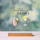 Moderne Drinken voor de ondertekening van Waterver Acryl Bord (Neutraal)