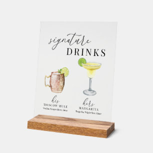 Moderne Drinken voor de ondertekening van Waterver Acryl Bord