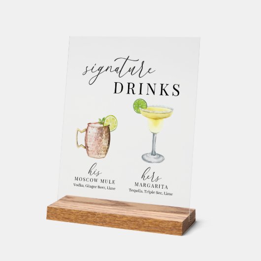 Moderne Drinken voor de ondertekening van Waterver Acryl Bord (Hoek)