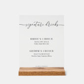 Moderne Drinken voor huwelijkshandtekeningen Acryl Bord (Voorkant)