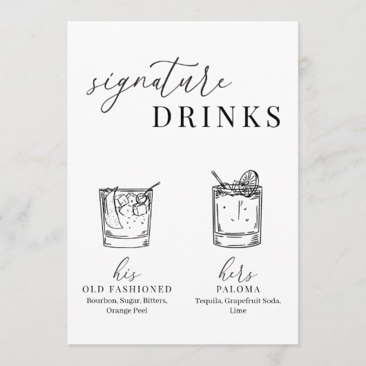 Moderne Drinken voor zwarte en witte handtekeninge (Voorkant)