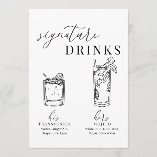 Moderne Drinken voor zwarte en witte handtekeninge (Voorkant)