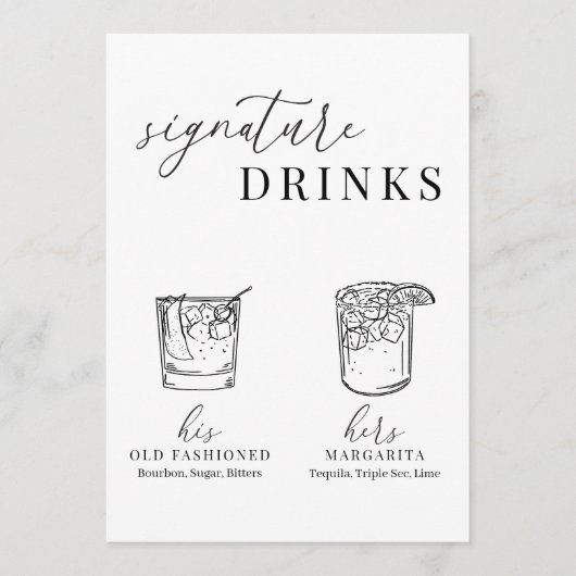 Moderne Drinken voor zwarte en witte handtekeninge (Voorkant)