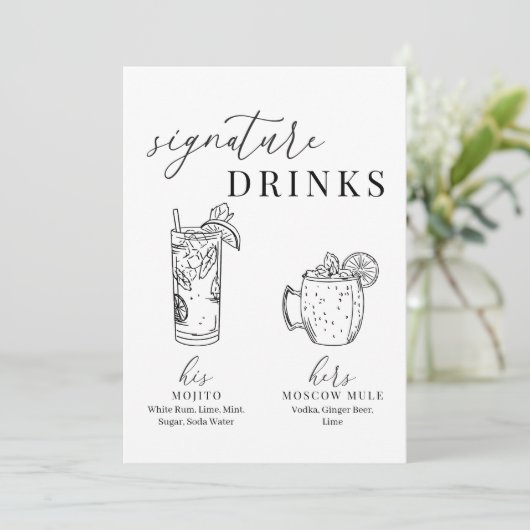 Moderne Drinken voor zwarte en witte handtekeninge (Staand voorkant)