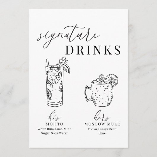 Moderne Drinken voor zwarte en witte handtekeninge (Voorkant)