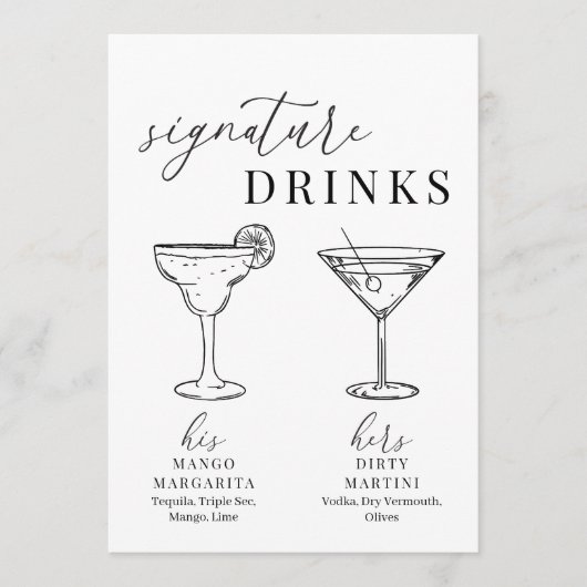 Moderne Drinken voor zwarte en witte handtekeninge (Voorkant)