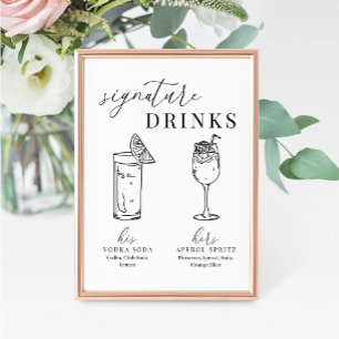 Moderne Drinken voor zwarte en witte handtekeninge