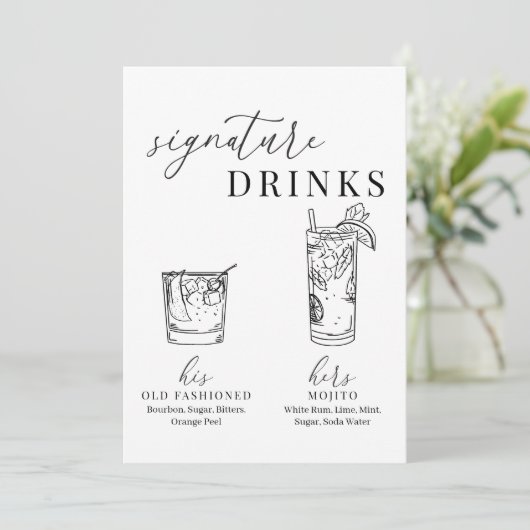 Moderne Drinken voor zwarte en witte handtekeninge (Staand voorkant)