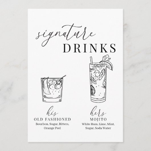 Moderne Drinken voor zwarte en witte handtekeninge (Voorkant)