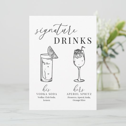 Moderne Drinken voor zwarte en witte handtekeninge (Staand voorkant)